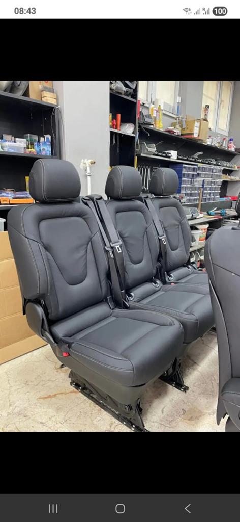 Lugano zwarte lederen stoelen Mercedes klasse v 250 300 447, Auto-onderdelen, Ophalen of Verzenden