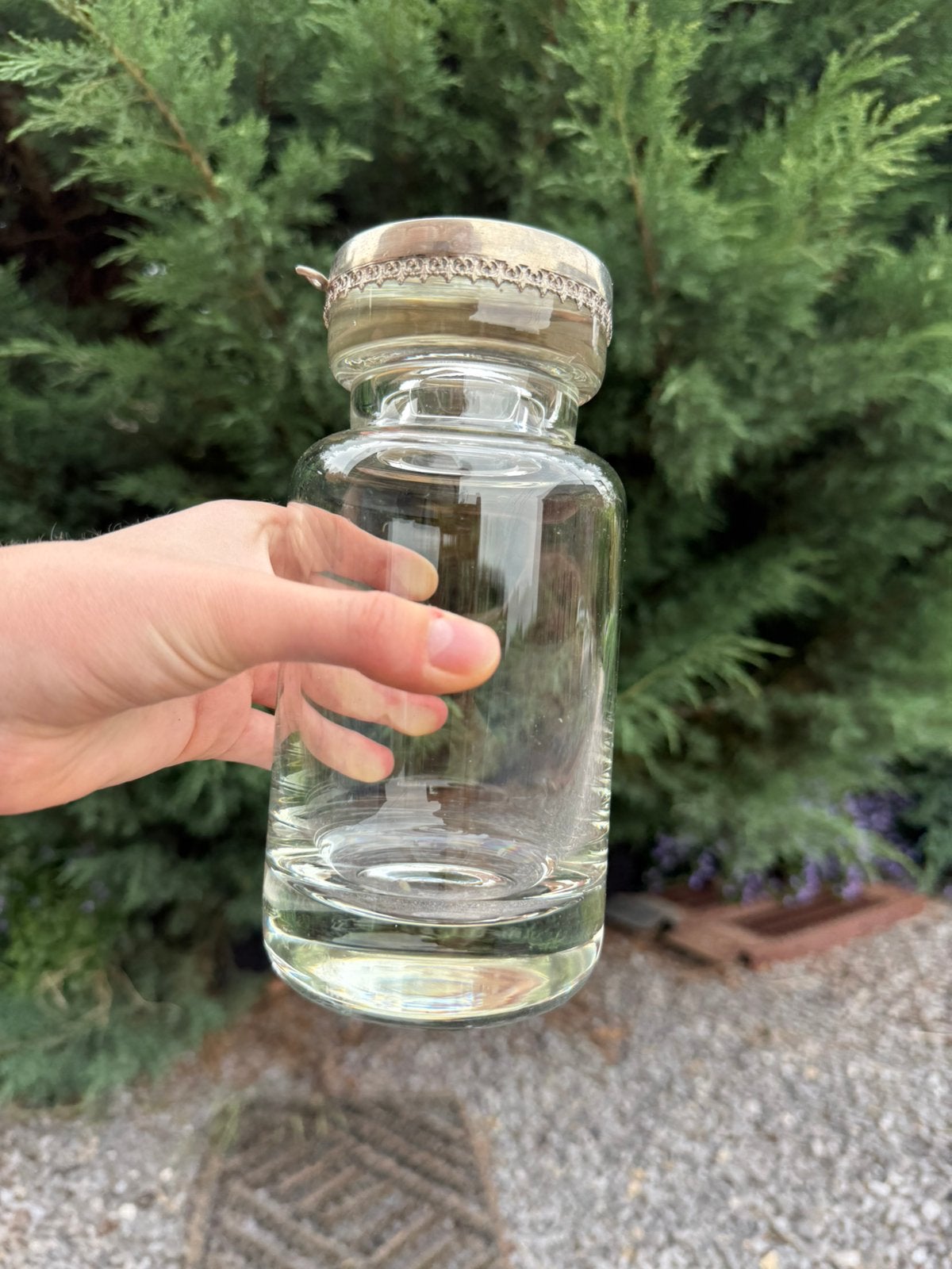 Pot de rangement en verre avec couvercle métal, Envoi, Comme neuf