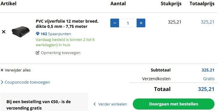 PVC vijverfolie, Ophalen, Nieuw, Vijverfolie
