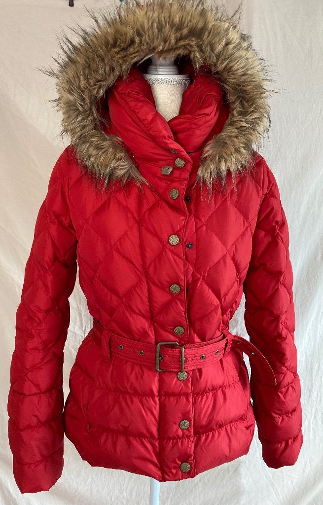 Rode donsjas Piovre Blanc maat S, Kleding | Dames, Ophalen, Zo goed als nieuw, Maat 36 (S), Rood