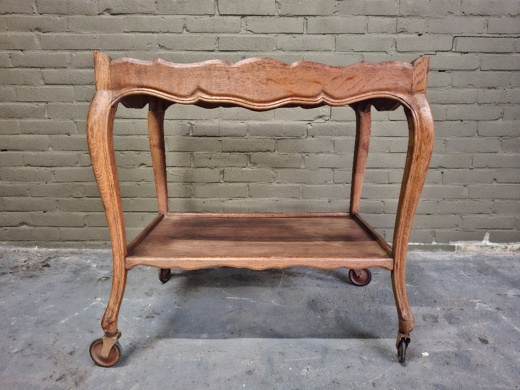 Antieke Eiken Theewagen - Serveerwagen / Trolley, Antiek en Kunst, Ophalen