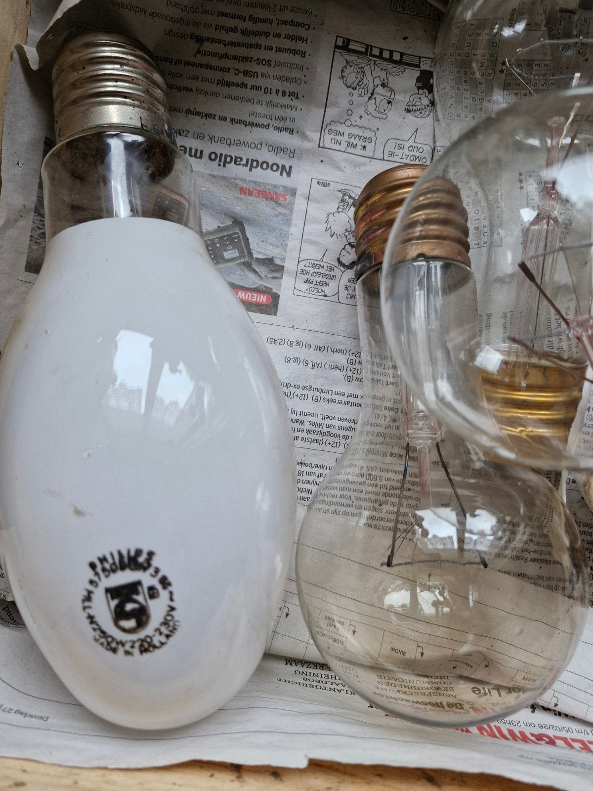 oudere modellen lampen, Ophalen, Glas, Wit, Philips