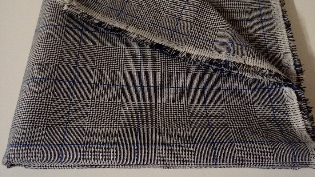 Coupon ruiten stof, 150 cm x 84 cm, Enlèvement ou Envoi, Neuf, Bleu, Coton