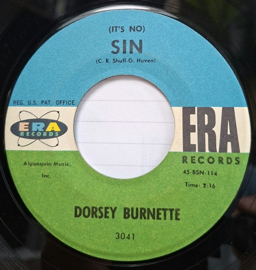 Dorsey Burnette / (It's No) Sin * Popcorn Oldies *, CD & DVD, Enlèvement ou Envoi, 7 inch, Utilisé, Housse de protection extérieure
