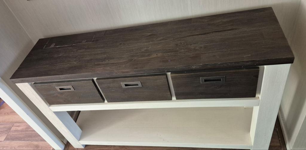 Sidetable met lades 140 cm + wand spiegel!!!, Ophalen of Verzenden, Zo goed als nieuw, 100 tot 150 cm