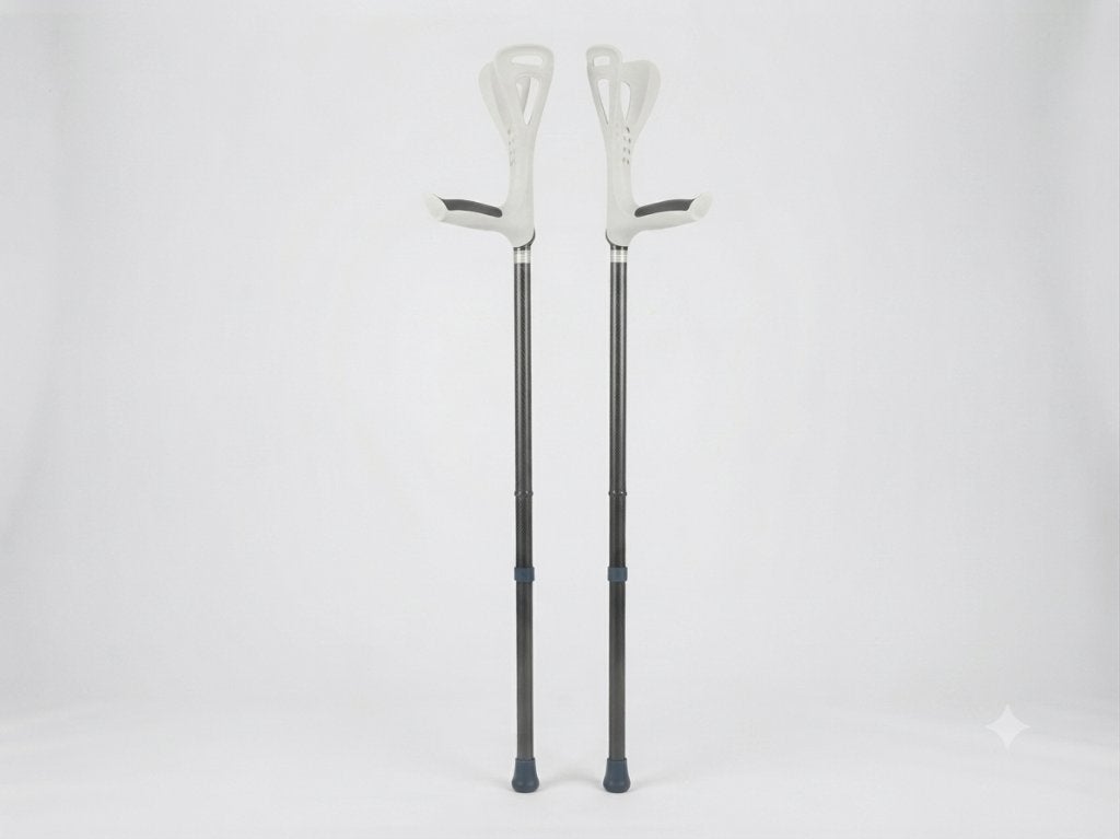 Ergonomische onderarmkrukken / loophulpmiddelen (set), Ophalen of Verzenden, Nieuw, Kunststof