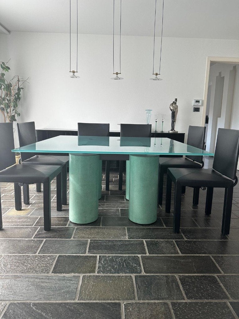 Table Serenissimo + 6 chaises B&B Arcara, Maison & Meubles, Tables | Tables à manger, 100 à 150 cm, 150 à 200 cm, Carré, Verre