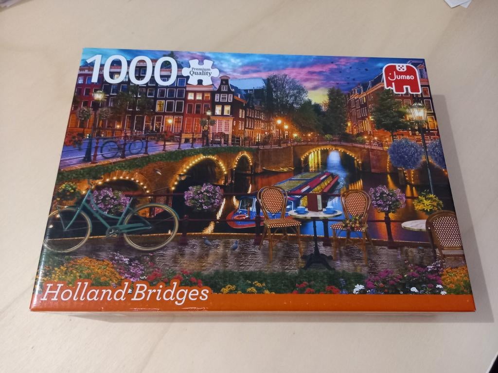 Puzzle Jumbo 1000 pièces - Ponts hollandais, Enlèvement ou Envoi, 500 à 1500 pièces, Utilisé, Puzzle