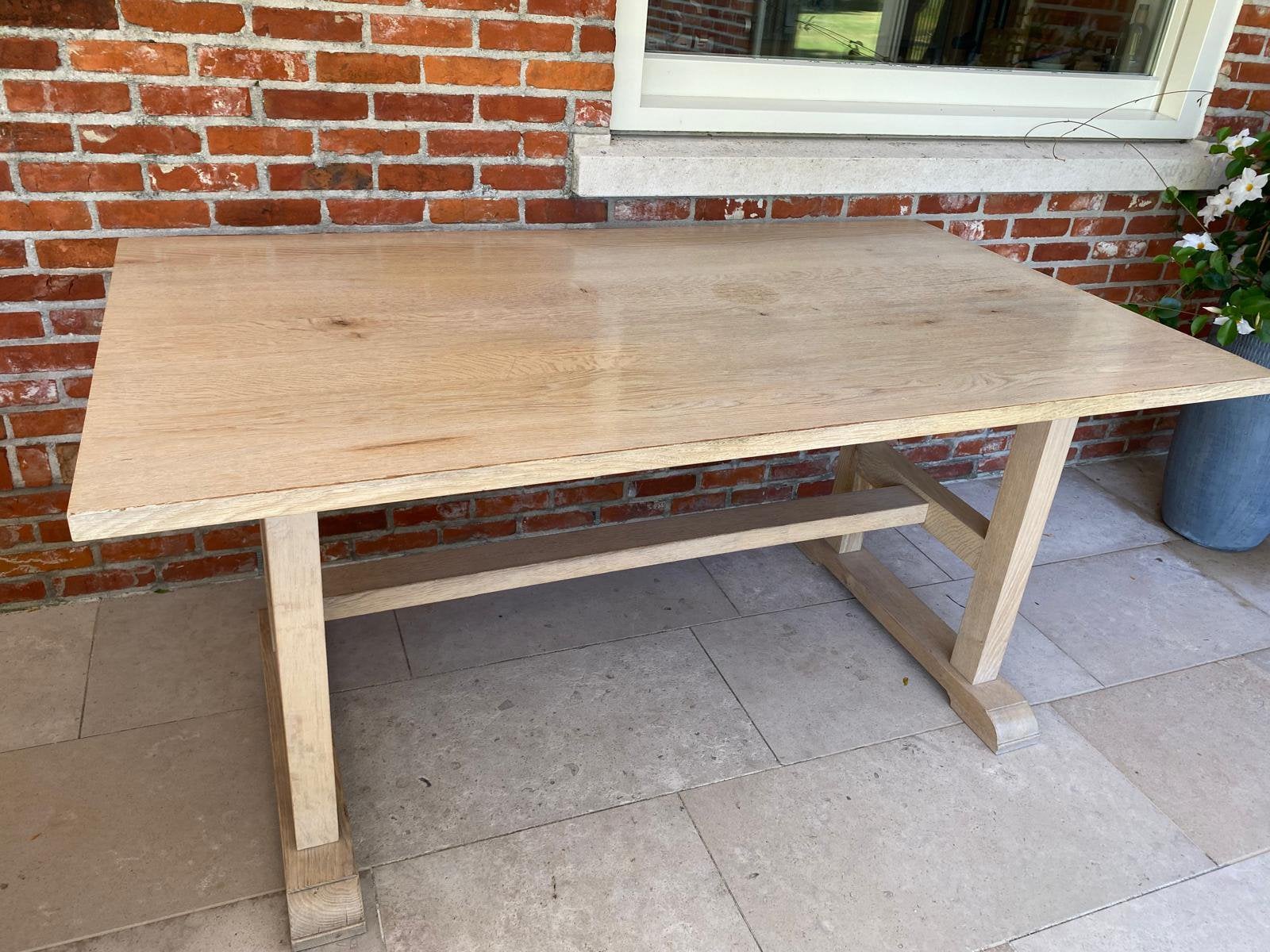 Tafel met zitbank, Tuin en Terras, Ophalen, Gebruikt, Rechthoekig, Kunststof