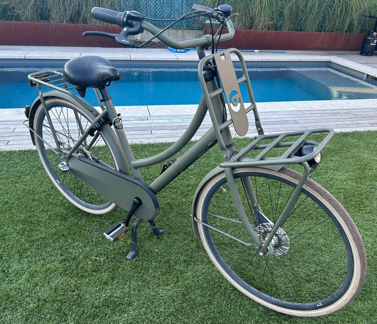 Prachtige matgroene omafiets, Vélos & Vélomoteurs, Vélos | Femmes | Vélos grand-mère, Enlèvement, Comme neuf, Vitesses