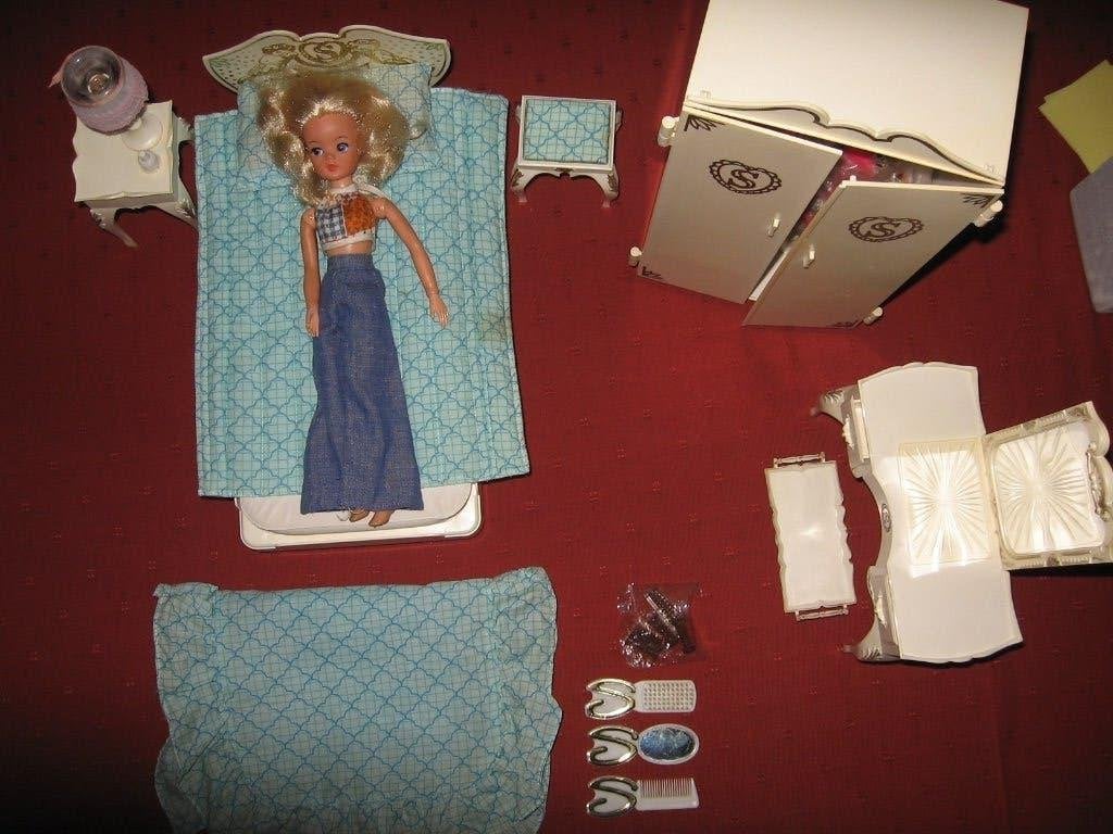 volledige slaapkamer Sindy vintage, Collections, Enlèvement, Utilisé, Poupée