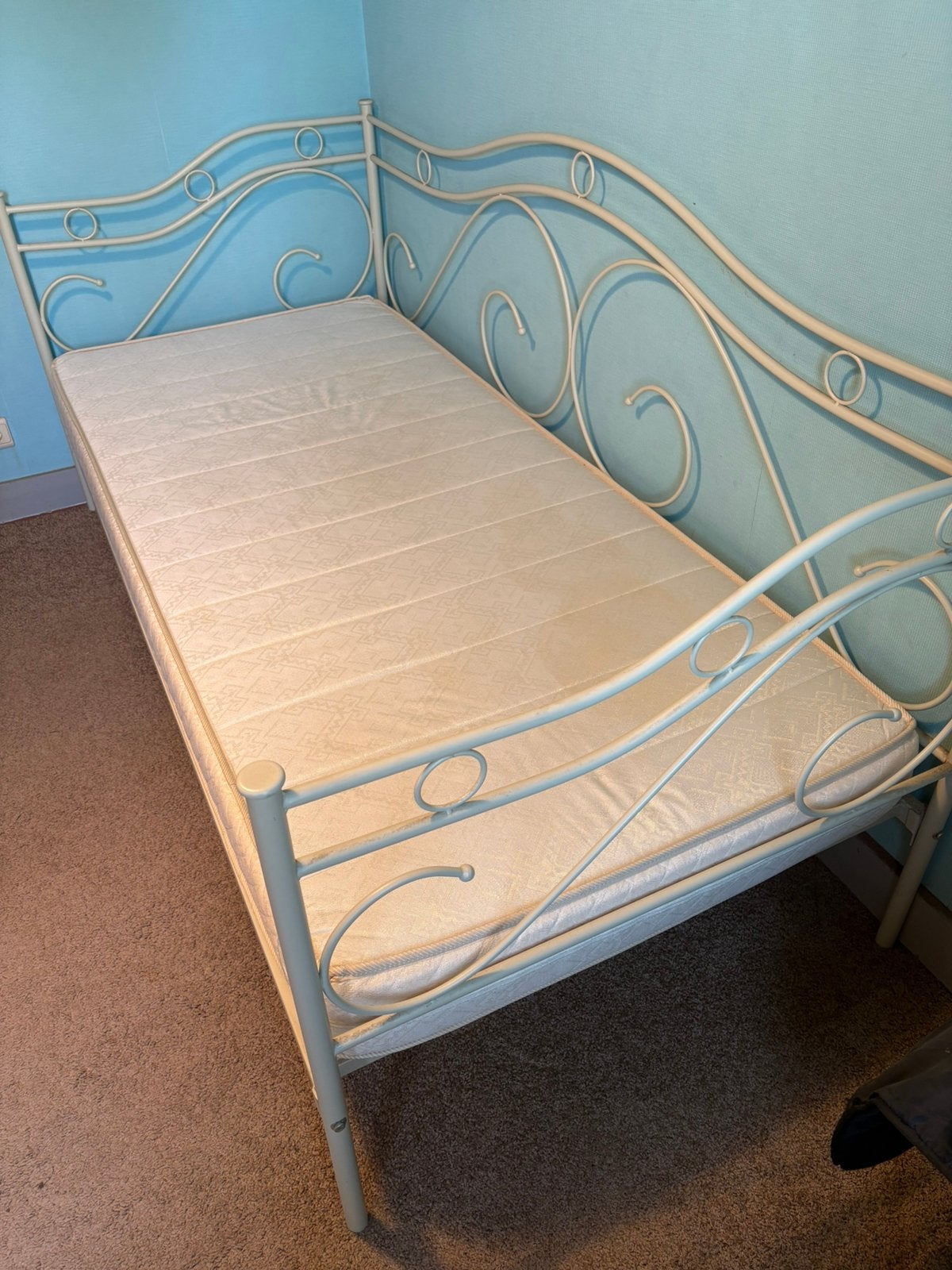 Lit avec matelas, Maison & Meubles, Enlèvement, Utilisé, Une personne, Métal