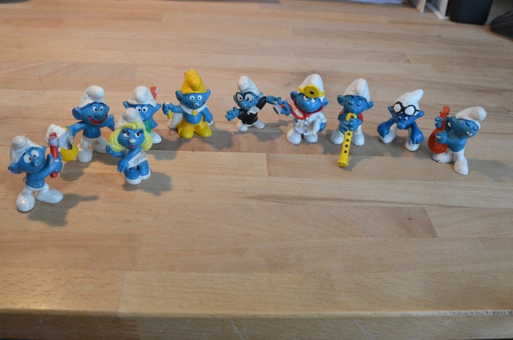 Lt 10 figurines Schtroumpf vintage, Enlèvement ou Envoi, Utilisé, Différents Schtroumpfs, Poupée, Figurine ou Peluche