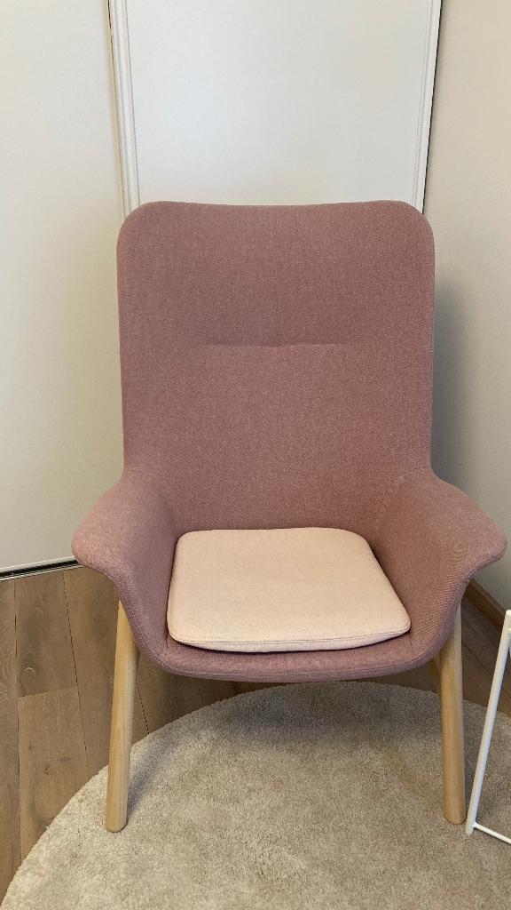 Fauteuil Ikea VEDBO., Maison & Meubles, Fauteuils, Comme neuf, Bois, Tissus, 75 à 100 cm, 75 à 100 cm, Enlèvement
