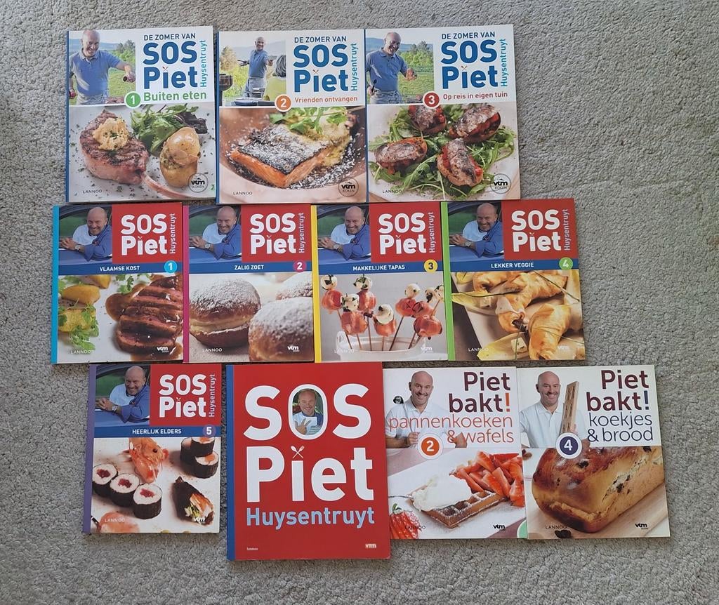 9x SOS Piet en 2 x Piet bakt, Boeken, Ophalen of Verzenden