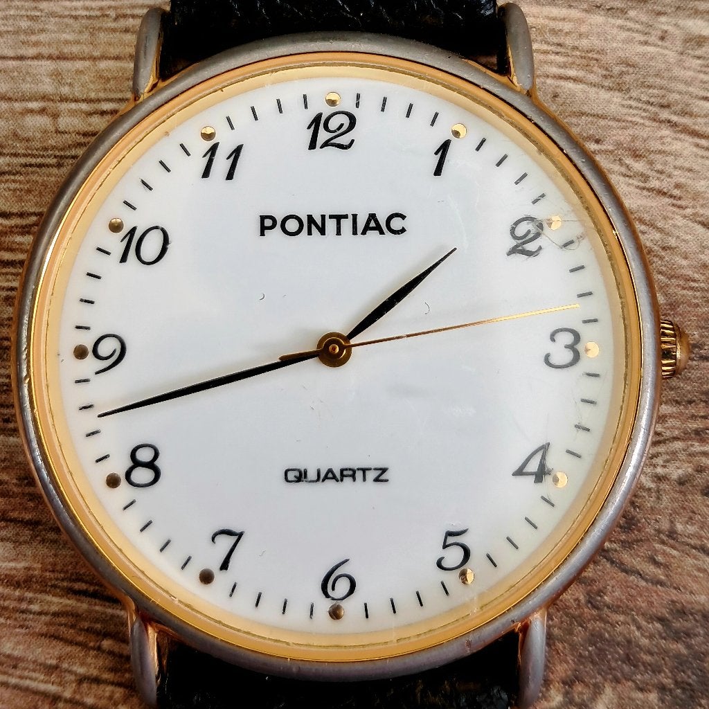 PONTIAC Vintage Quartz Herenhorloge, Overige merken, Staal, Polshorloge, Ophalen of Verzenden