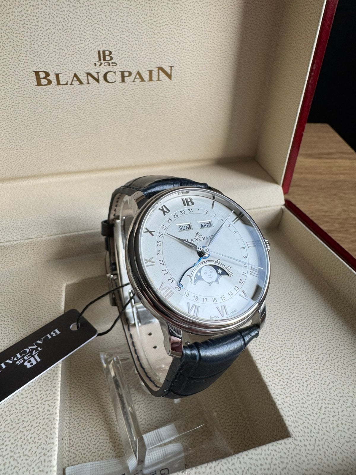 Blancpain Villeret Quantieme ., Autres marques, Enlèvement ou Envoi, Cuir, Acier