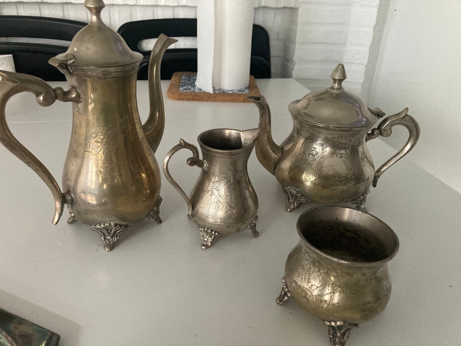 Bronze mooi set, Antiek en Kunst, Antiek | Tin, Ophalen