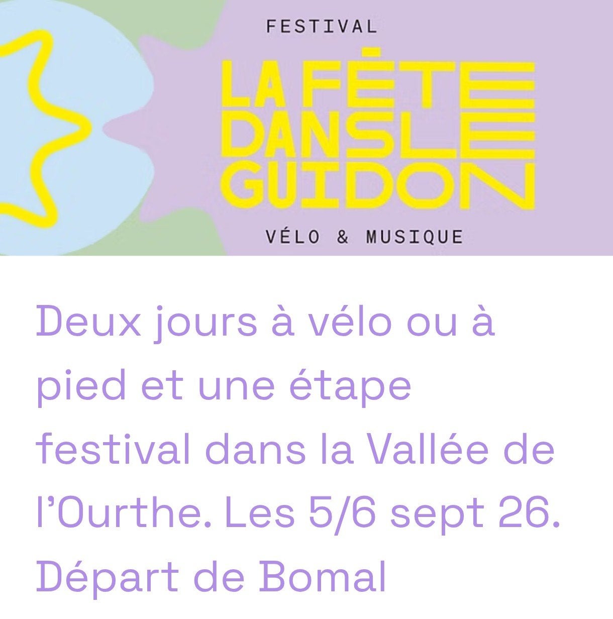 1 ticket pour la fête dans le guidon, Eén persoon, Meerdaags