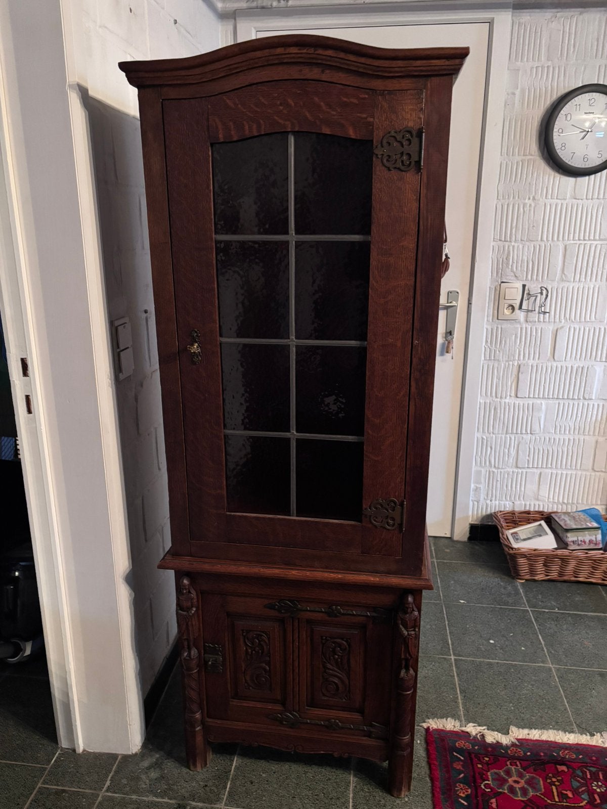Antiek vitrine kastje Mechelse stijl, 25 à 50 cm, Utilisé, 50 à 100 cm, 150 à 200 cm