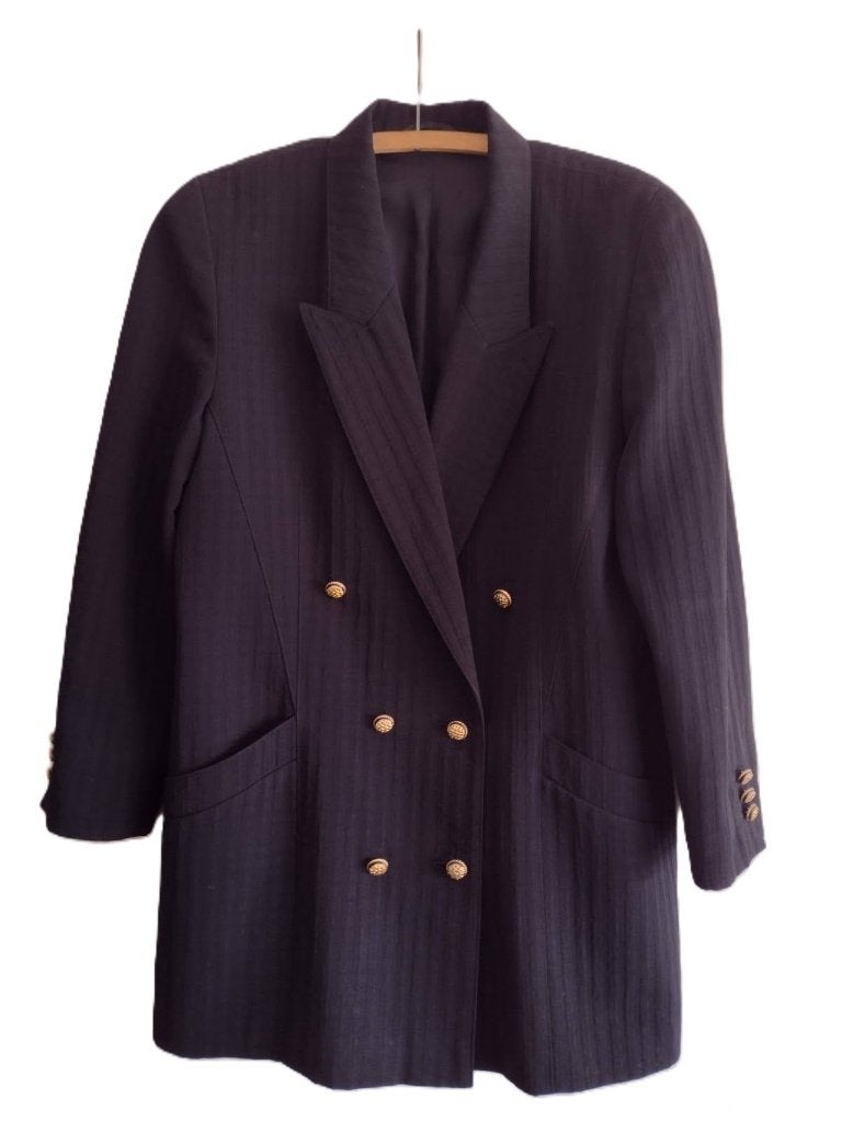 Blazer long vintage Alexander, Relief noir, Taille XL, Vêtements | Femmes, Vestes & Costumes, Comme neuf, Manteau, Taille 46/48 (XL) ou plus grande