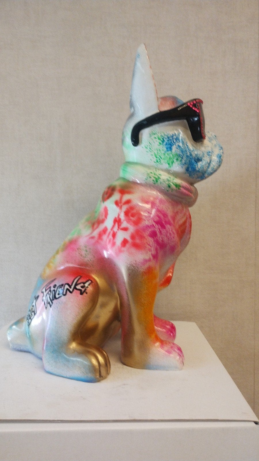 Sunshine bulldog tuinbeeld, Ophalen