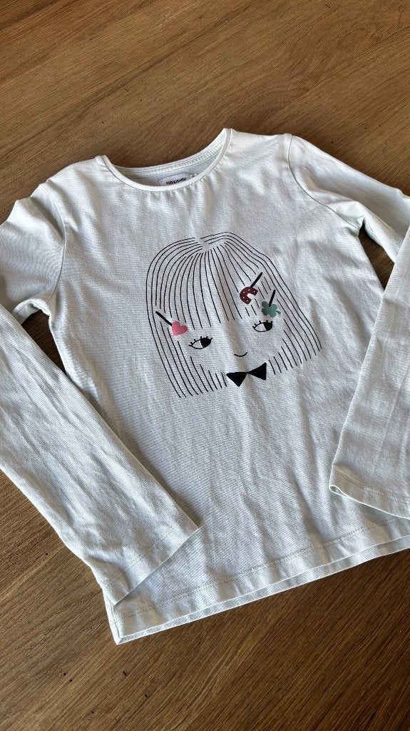 Longsleeve mint 140, Meisje, Ophalen of Verzenden, Zo goed als nieuw, Shirt of Longsleeve