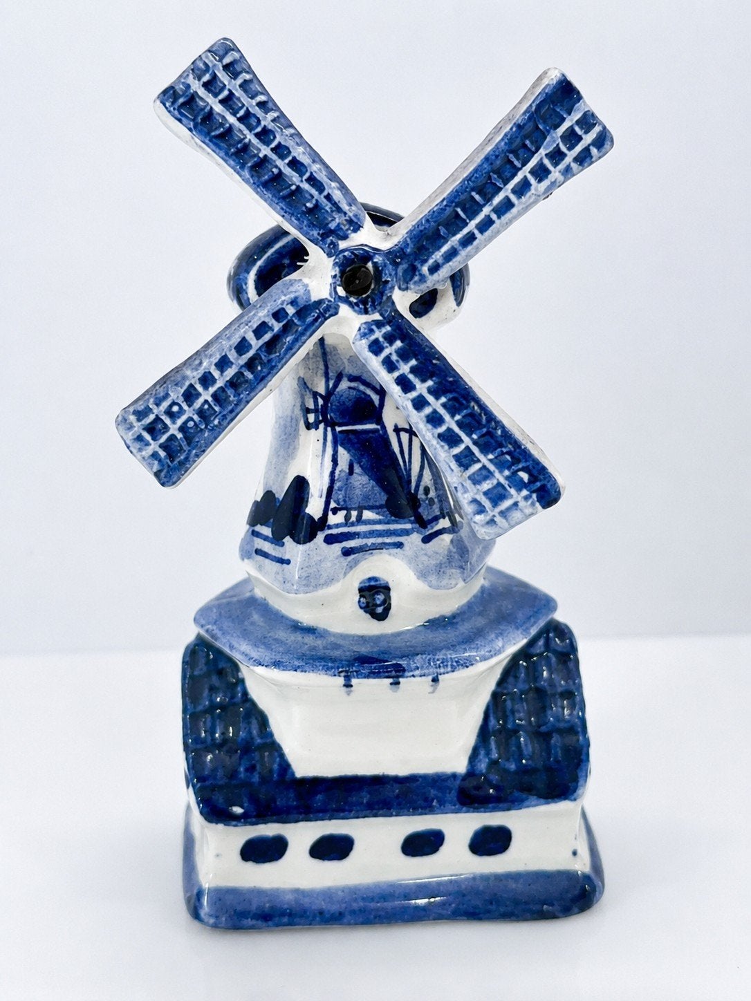 Vintage Delfts Blauw keramische windmolen – draaiende wieken, Verzamelen, Ophalen of Verzenden, Zo goed als nieuw