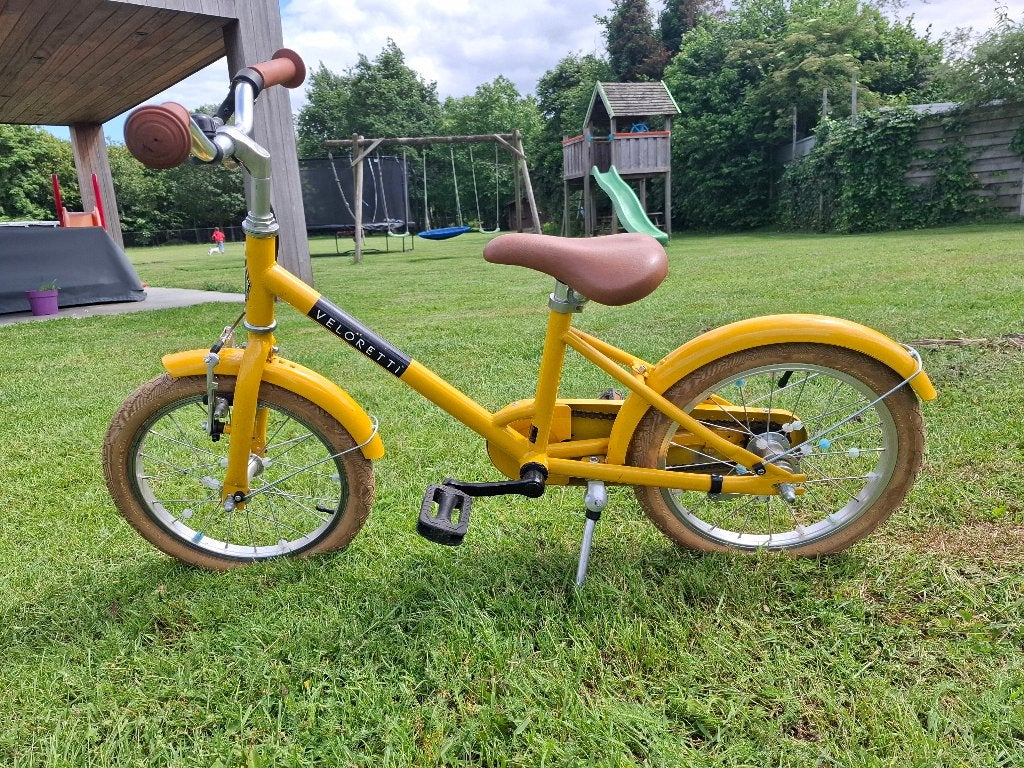 Veloretti kinderfiets (Maxi) Geel - inclusief fietshelm, Ophalen, Gebruikt