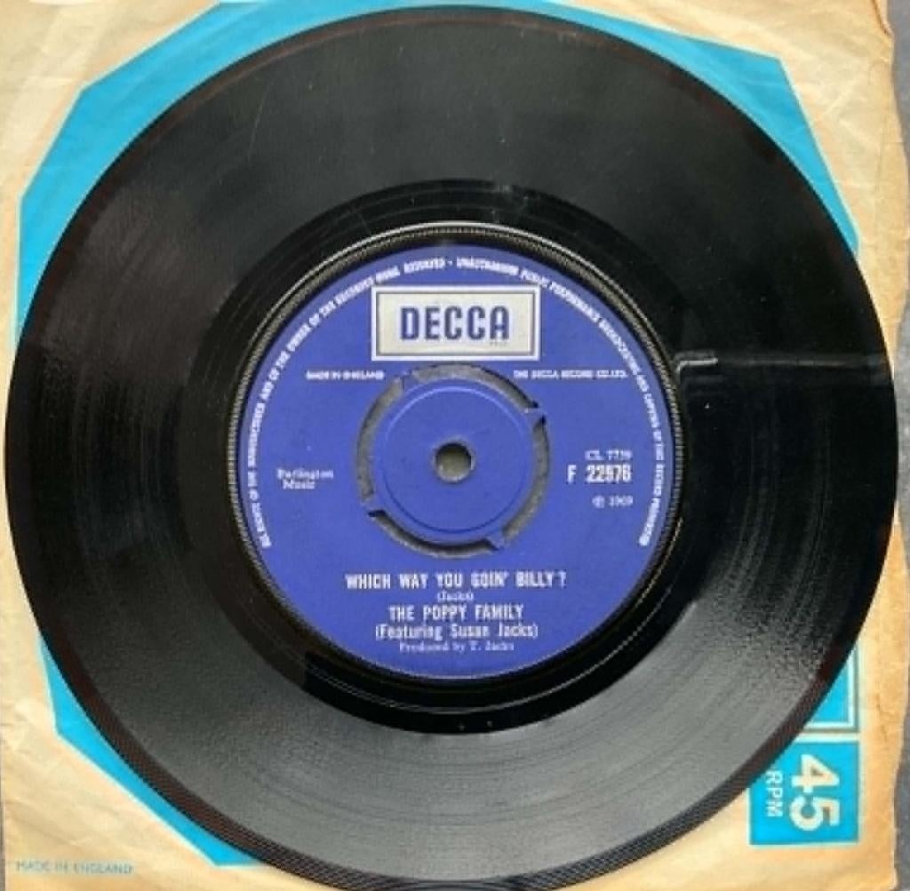 The Poppy Family "Wich Way You Goin' Billy", Pressage original, Enlèvement ou Envoi, Single, Autres genres