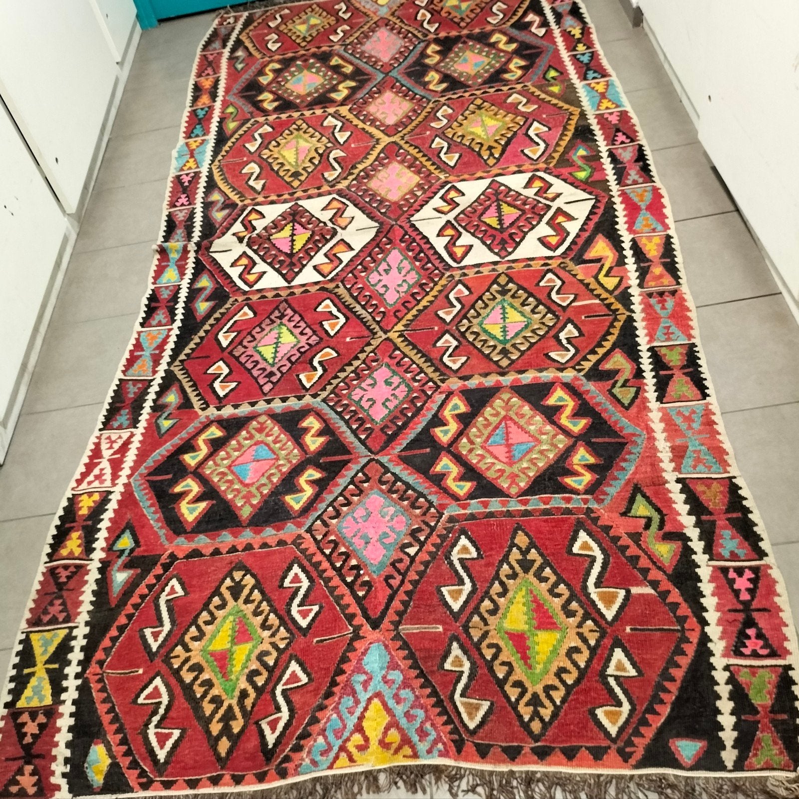 ancien kilim caucasien/280x138cm., Enlèvement ou Envoi