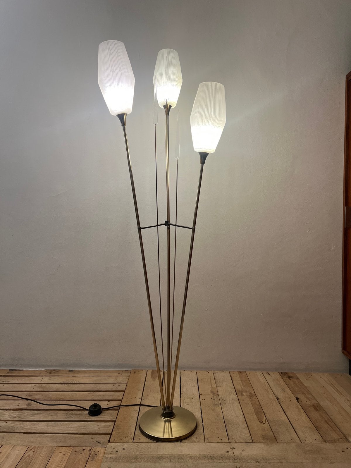 Vloerlamp van René Mathieu voor Maison Lunel, Ophalen, Zo goed als nieuw, Glas