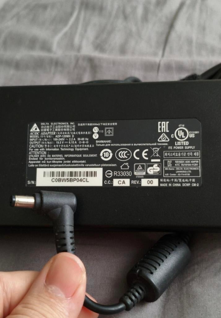 Delta Electronics 120W Laptop Adapter 19.5V 6.15A (Model ADP, Computers en Software, Laptop-opladers, Zo goed als nieuw, Ophalen