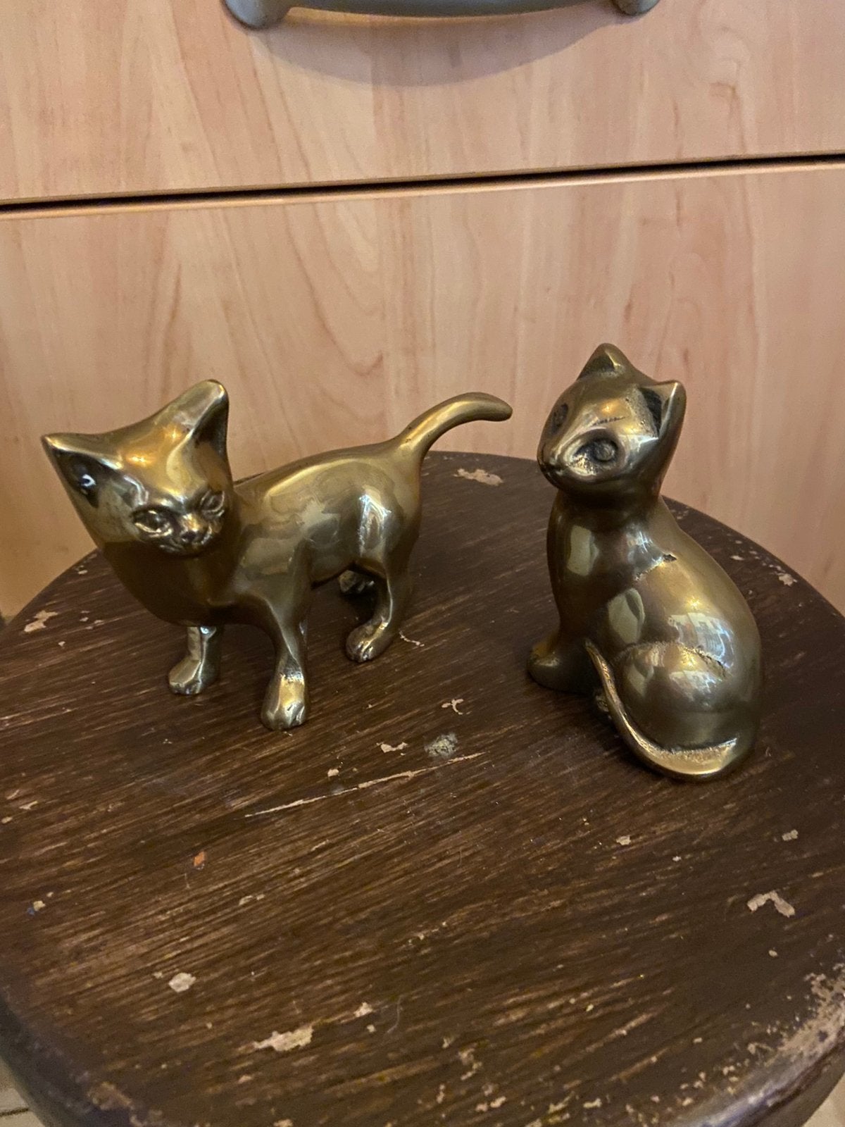 2 bronzen gato’s (katten), Antiek en Kunst, Ophalen, Koper