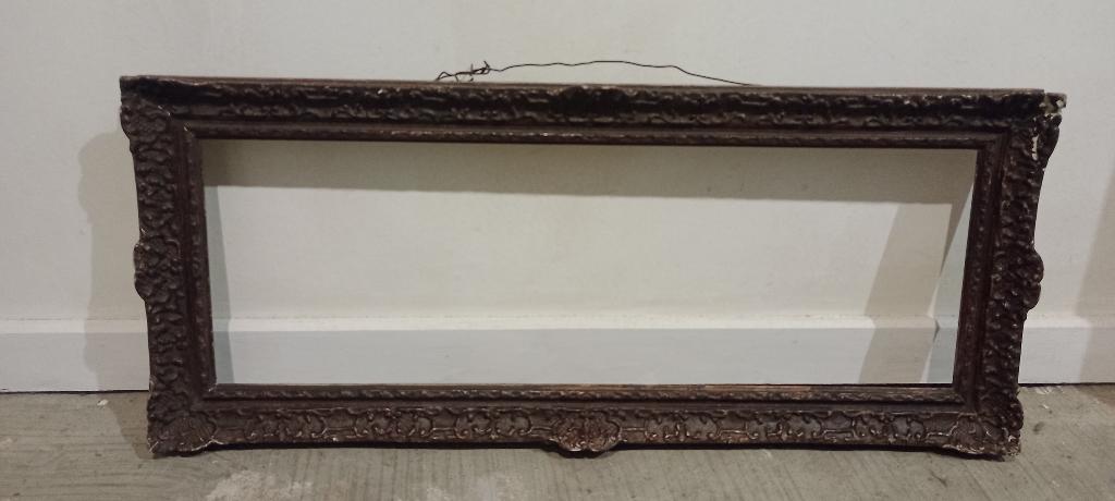 Cadre vide ancien Louis XV en Bois Doré – 23x66 cm, c58, Enlèvement, Utilisé, Bois, Doré