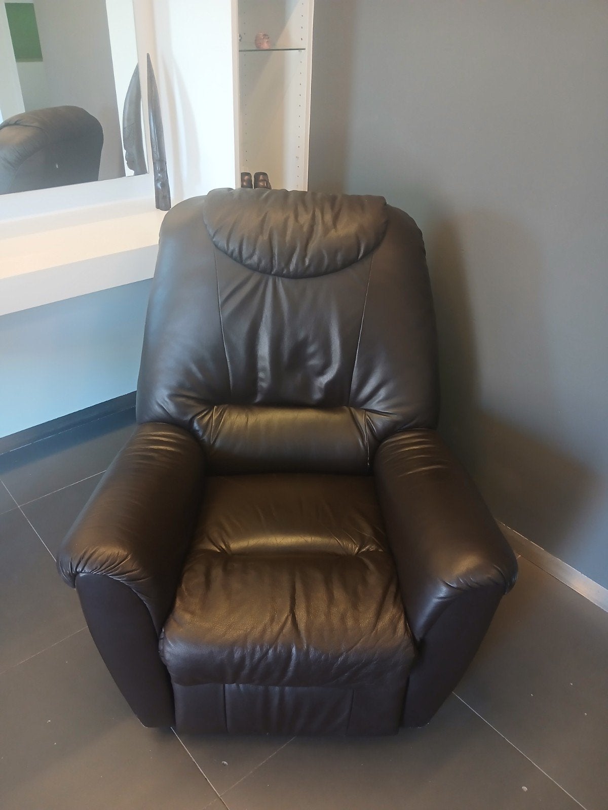 Lederen relax zetel, Huis en Inrichting, Ophalen