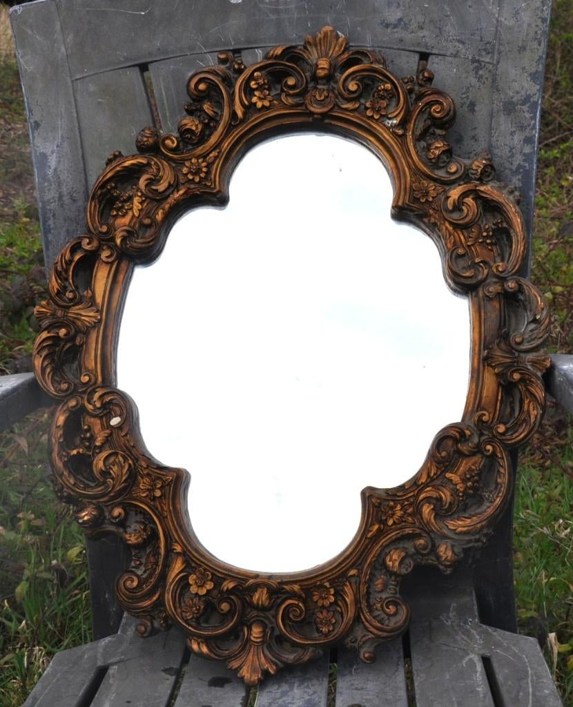 miroir avec tour en resine de style baroque, Maison & Meubles, Accessoires pour la Maison | Miroirs, Enlèvement ou Envoi, Moins de 100 cm