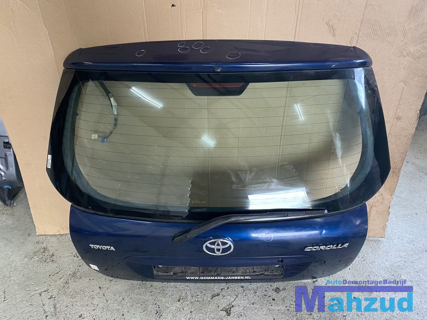 TOYOTA COROLLA E12 Blauw achterklep 2001-2007, Info@toyota.co.jp, Arrière, Toyota Motor Corporation, Toyota-Cho 1
471-8571  Toyota City