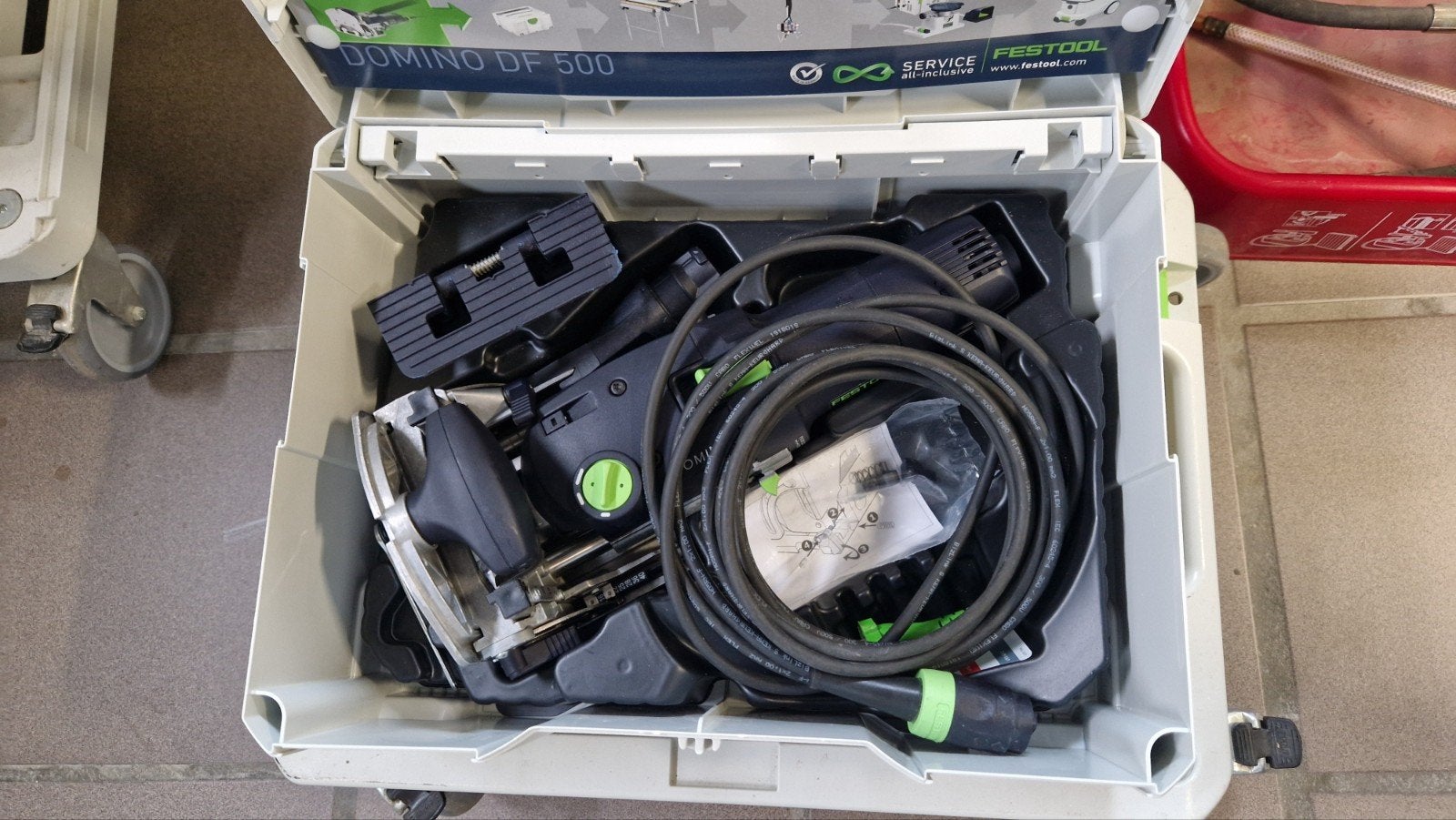 festool df500 met bijhorende dominos en frezen, Ophalen of Verzenden, Zo goed als nieuw