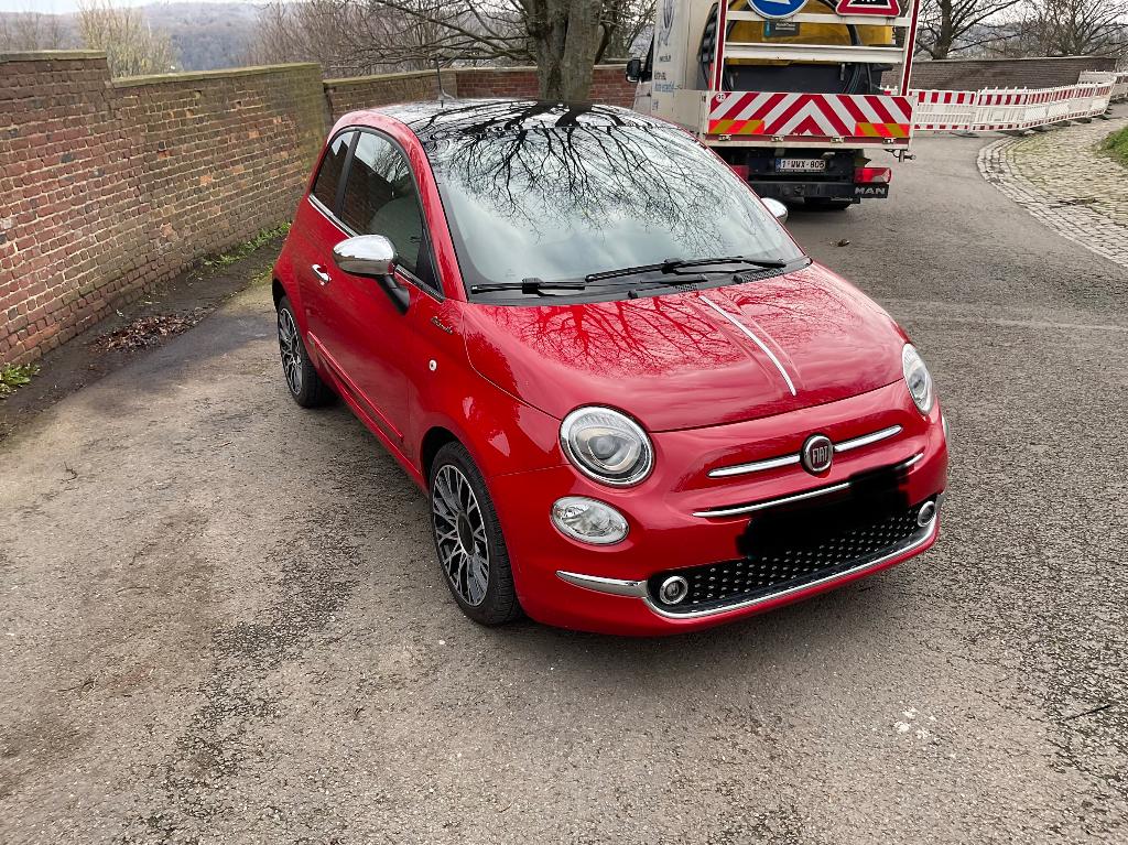Fiat 500 série spéciale., Auto's, Fiat, Particulier, Panoramadak, Benzine, Euro 6, Berline, 2 deurs, Handgeschakeld, Rood, Bruin