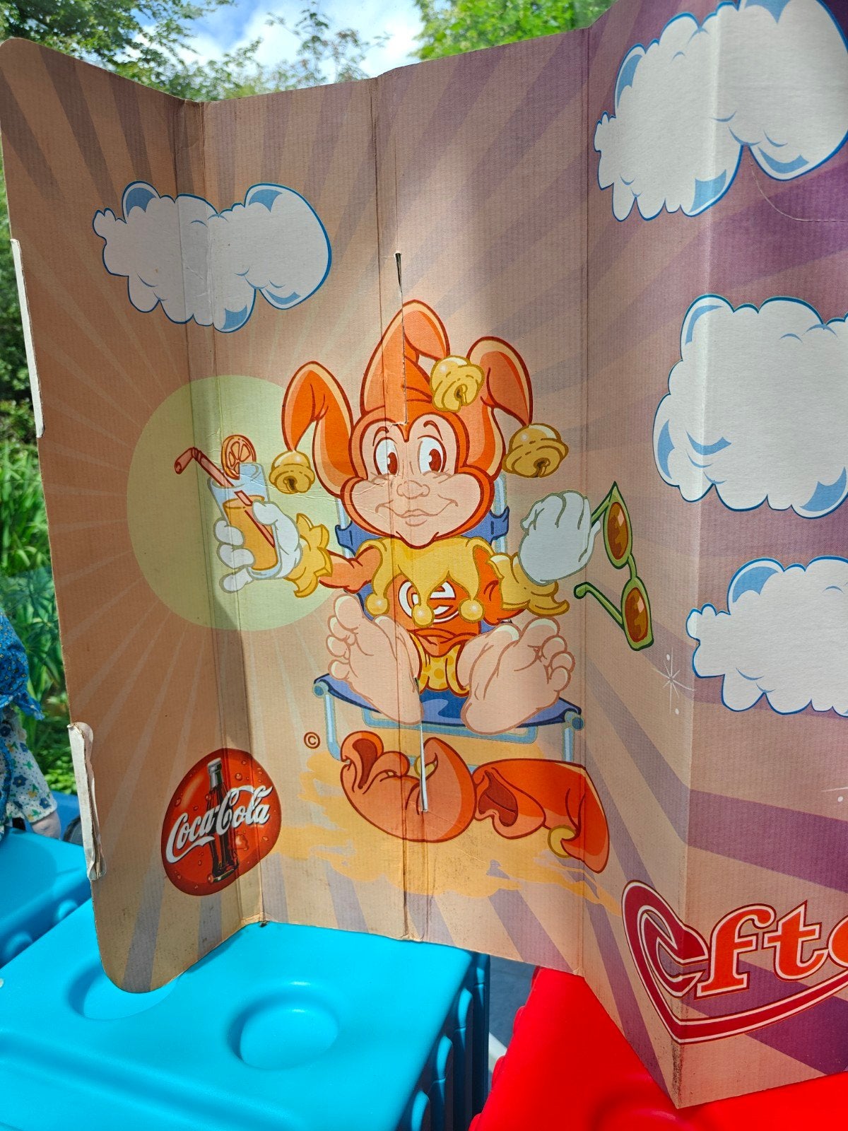 Zonnescherm Efteling-coca cola, vintage staat, Antiek en Kunst, Ophalen of Verzenden