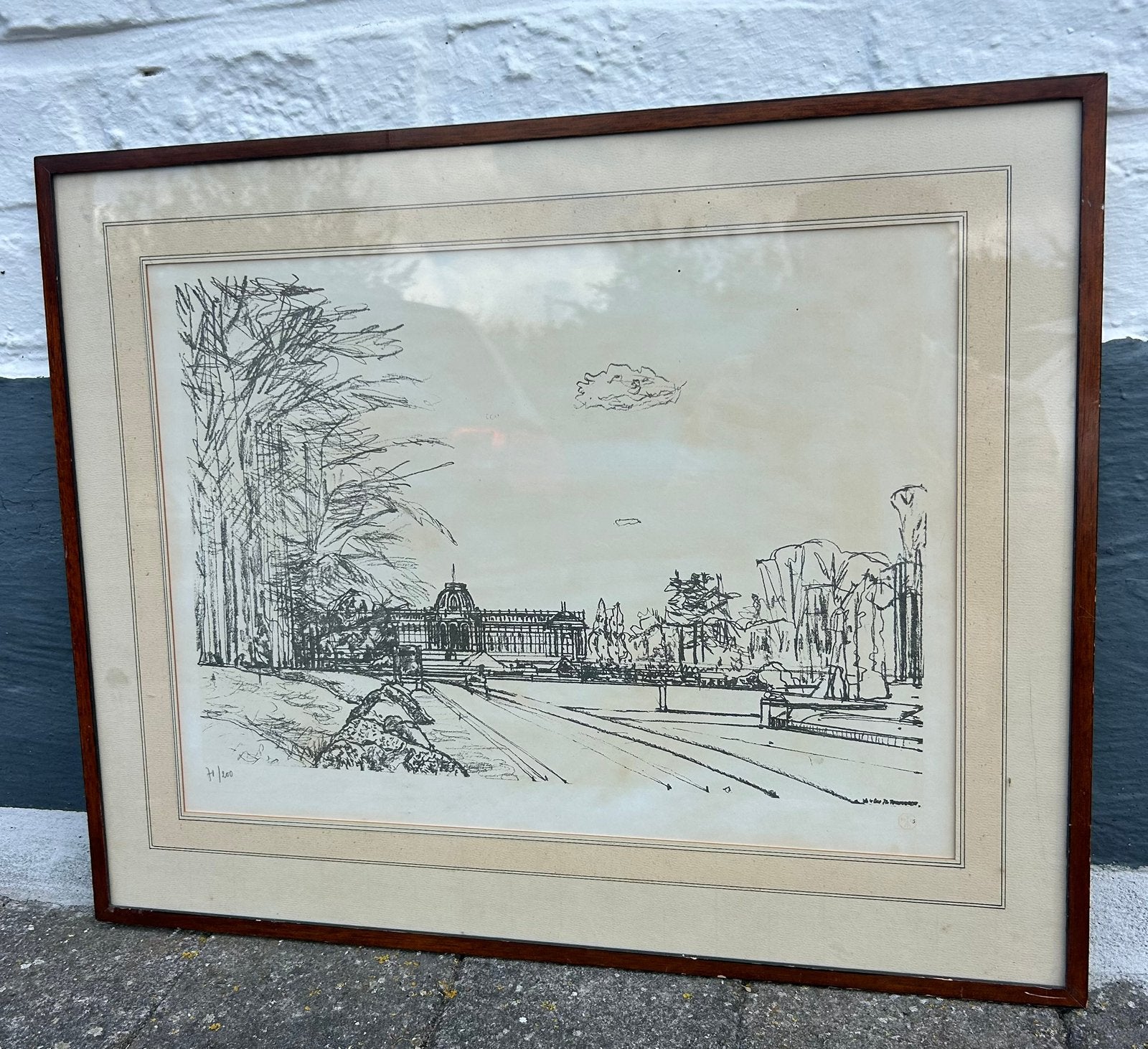 Originele Litho Belgische kunstenaar - Park van Tervuren ., Ophalen, Lithografie, Genummerd
