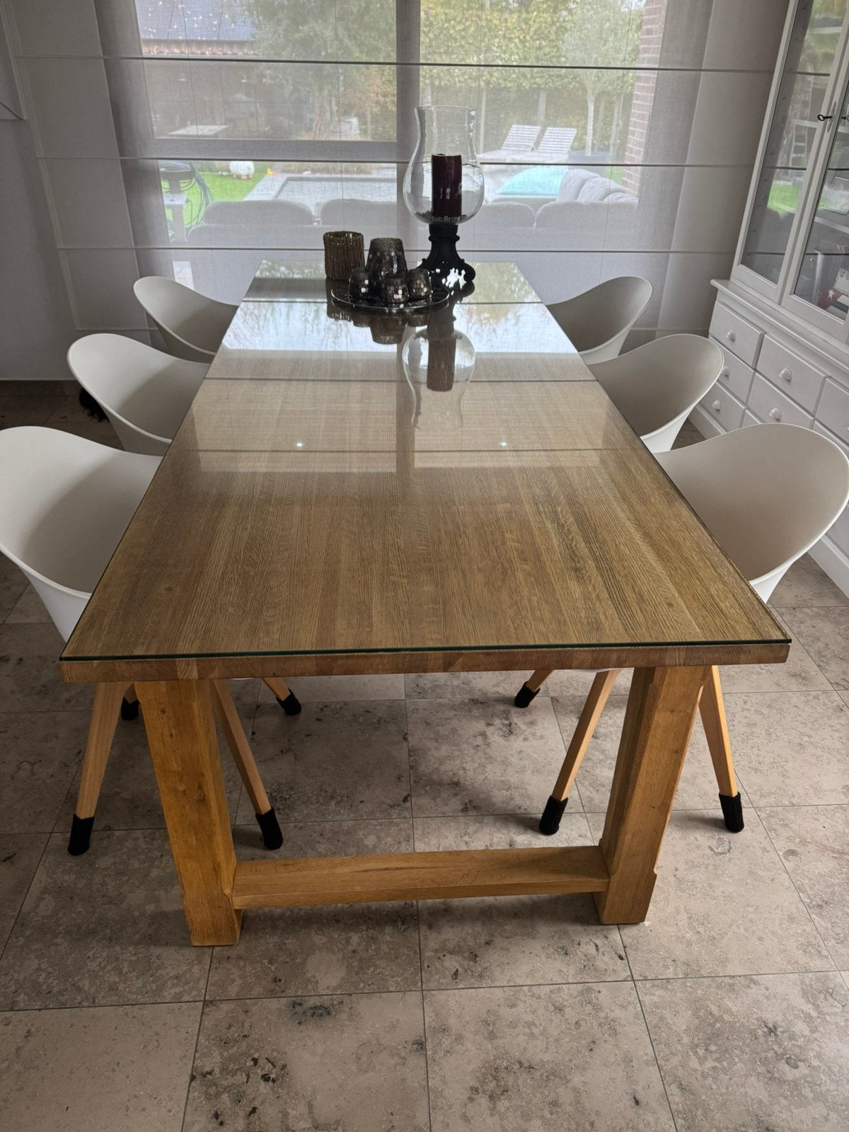 Eiken tafel / MOET WEG / 250x100, Huis en Inrichting, Ophalen, Zo goed als nieuw