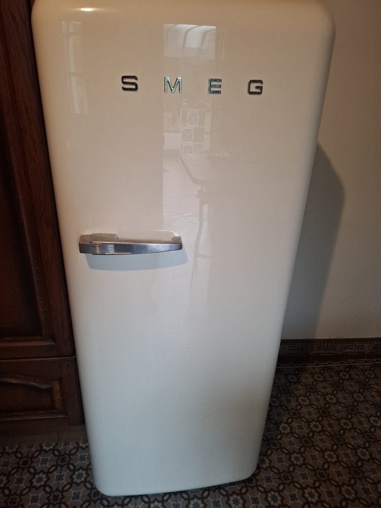 Smeg koelkast crème, Elektronische apparatuur, Ophalen, 200 liter of meer, 60 cm of meer, Zo goed als nieuw