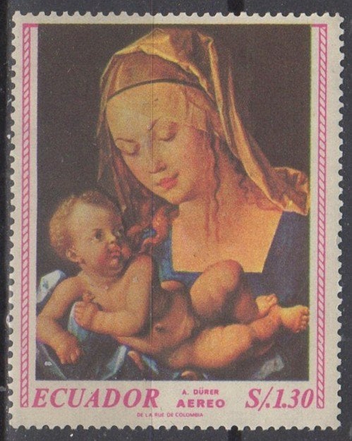 Ecuador - 'Maria met kind' - Albrecht Dürer - 1967, Ophalen of Verzenden, Postfris