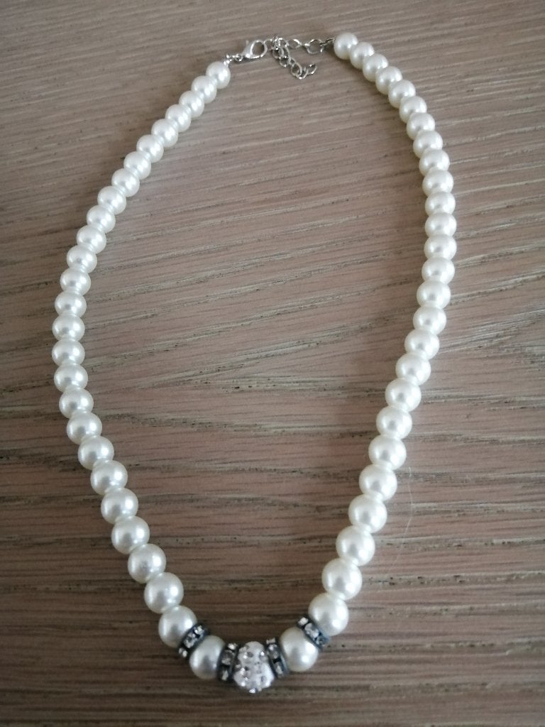 NIEUW parelketting, Bijoux, Sacs & Beauté, Neuf, Enlèvement ou Envoi, Synthétique, Avec strass