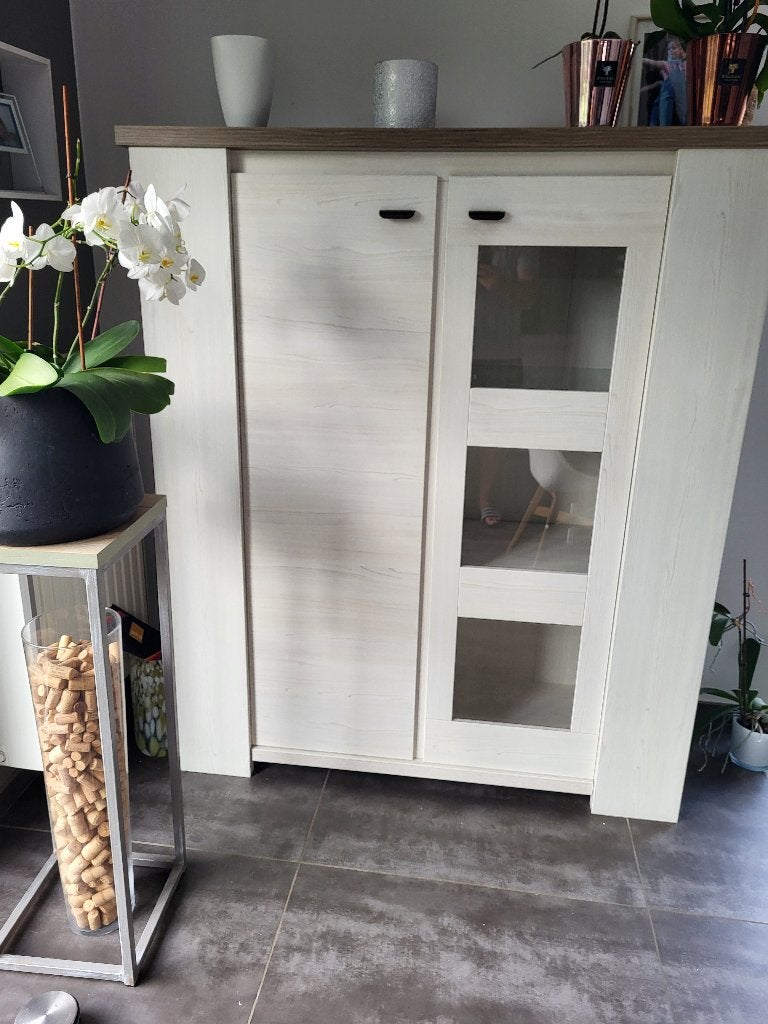 Vitrine, Avec porte(s), Comme neuf, 50 à 100 cm, Autres essences de bois
