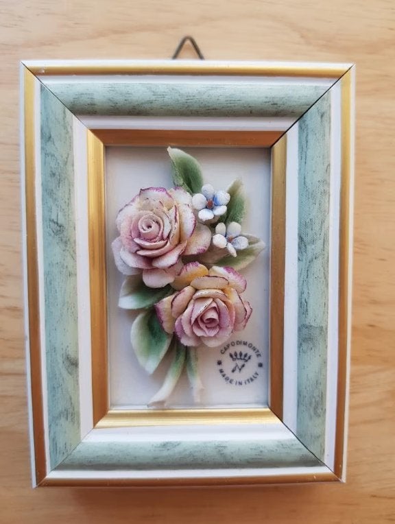 Tableau miniature en porcelaine Capodimonte (Made in Italy), Antiquités & Art, Enlèvement