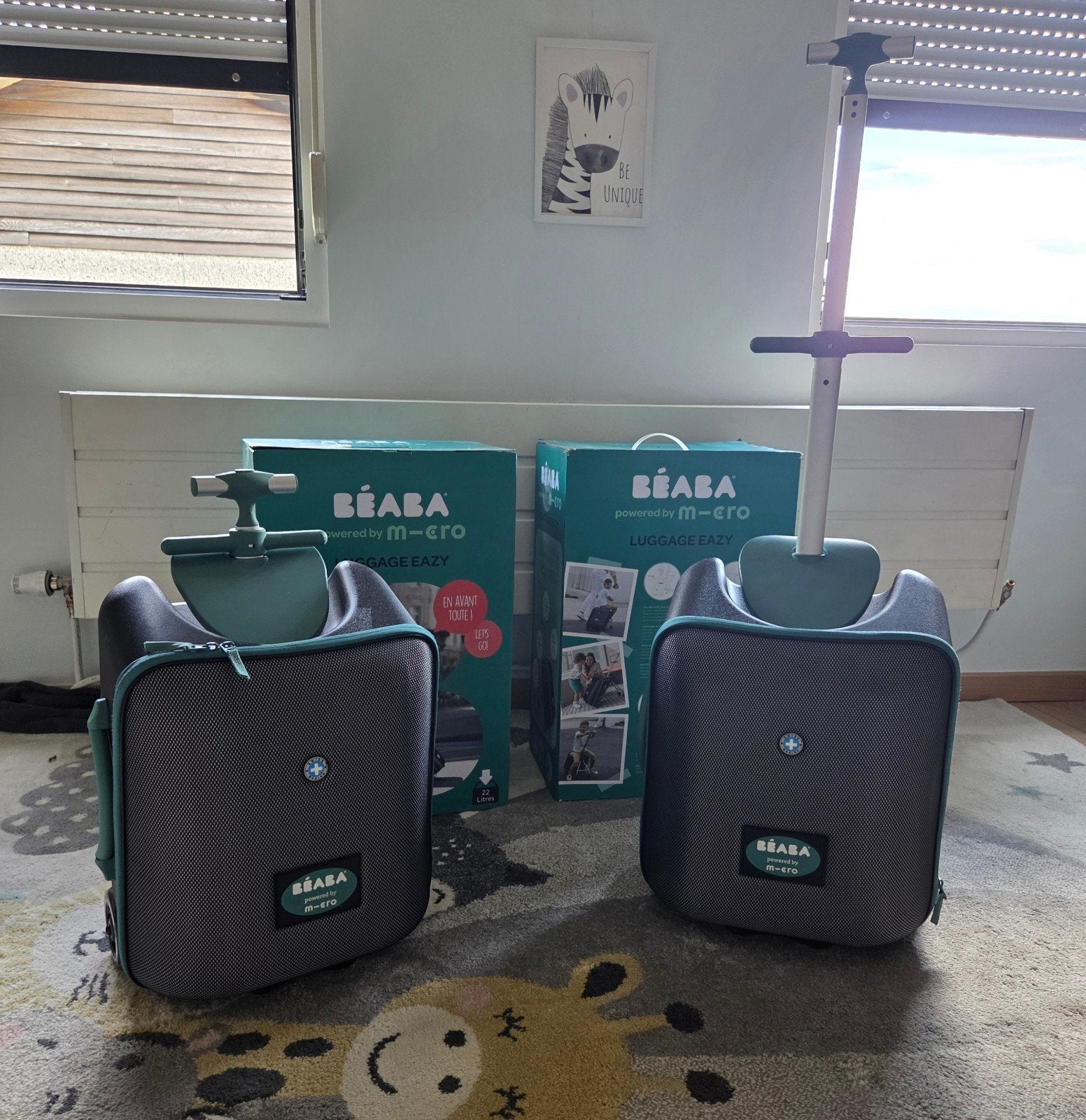 Set van 2 handbagagekoffers met kinderzitje - 2 in 1, Ophalen