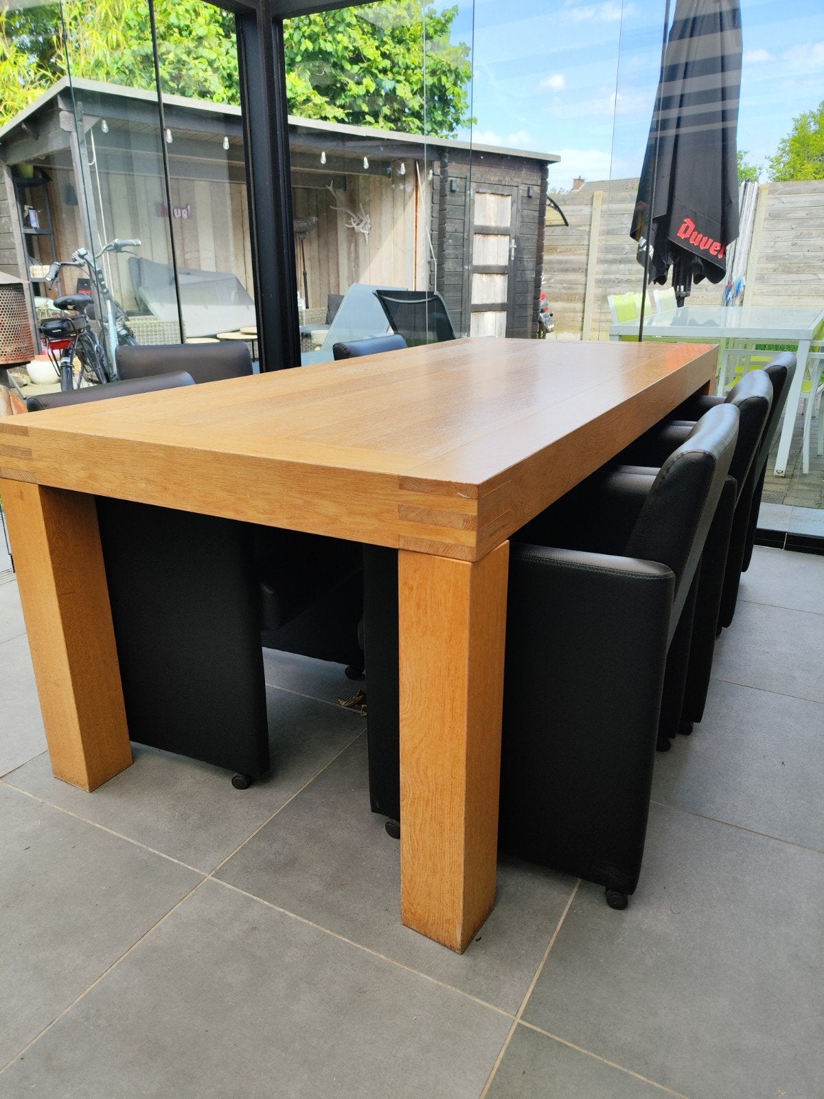 Eiken tafel + 6 stoelen, Ophalen